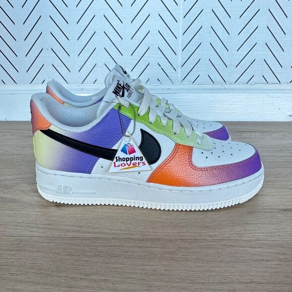 ⭐Nike Air Force 1 Low 07 Sz 4.5 Mens Shoes Sneaker Purple Multi Ombre FD0801-100 - Picture 1 of 7